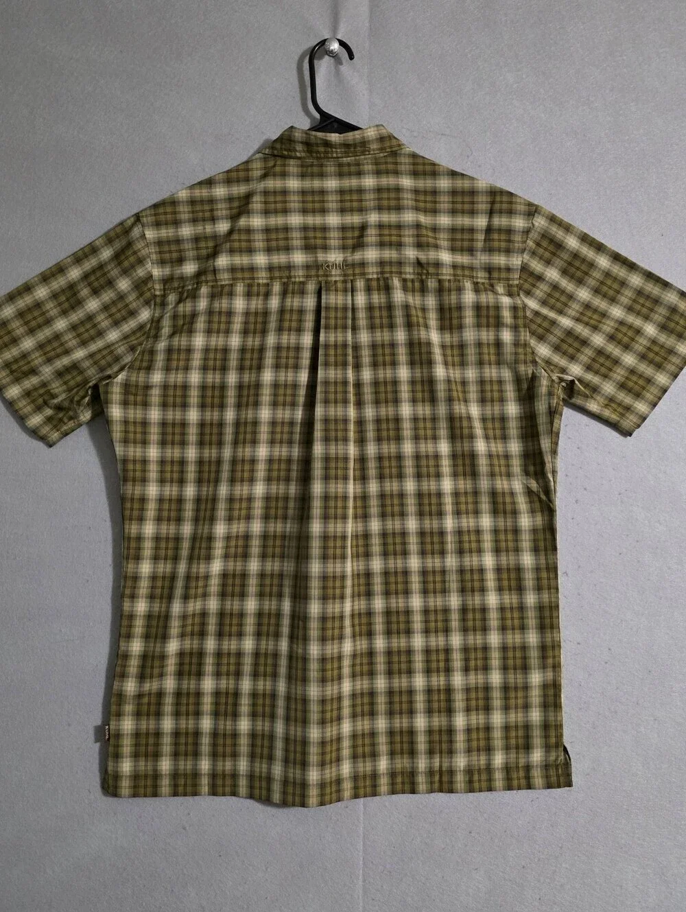 Kuhl Mens Green Plaid Pearl Snap Button S/S Button Up Shirt Size Large